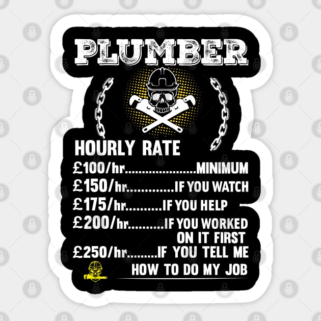 Plumber Hourly Rate Sticker by Tee-hub